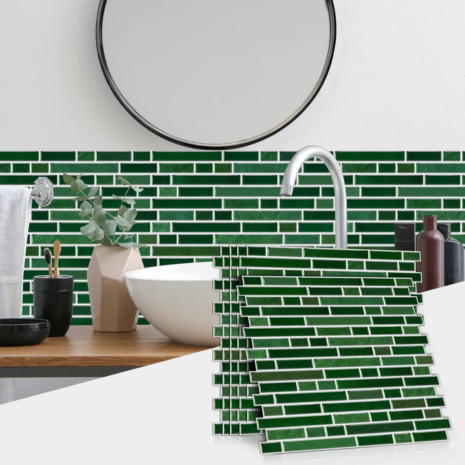 1/12 pièces classique noir et blanc carrelage marbre chambre décoration cuisine salon étanche auto-adhésif autocollant mural détachable