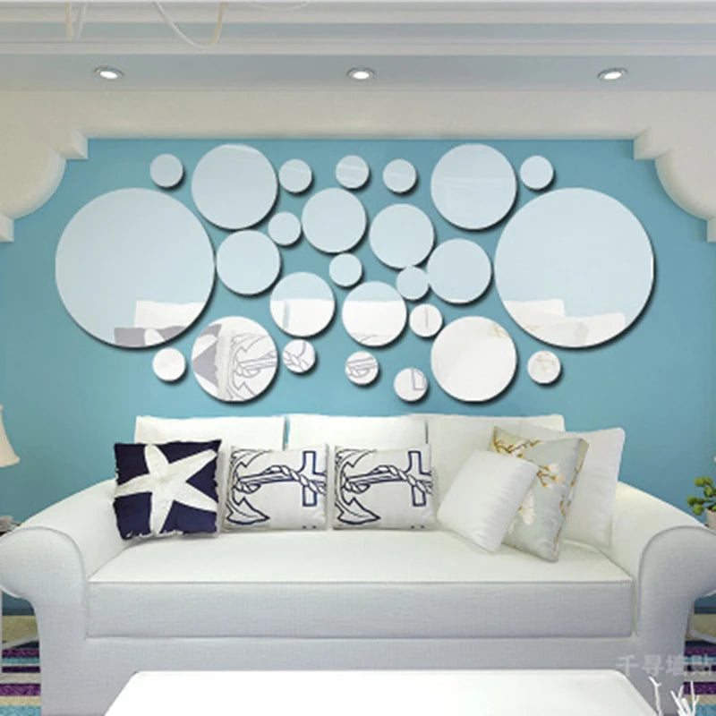 Autocollant mural miroir acrylique 3D